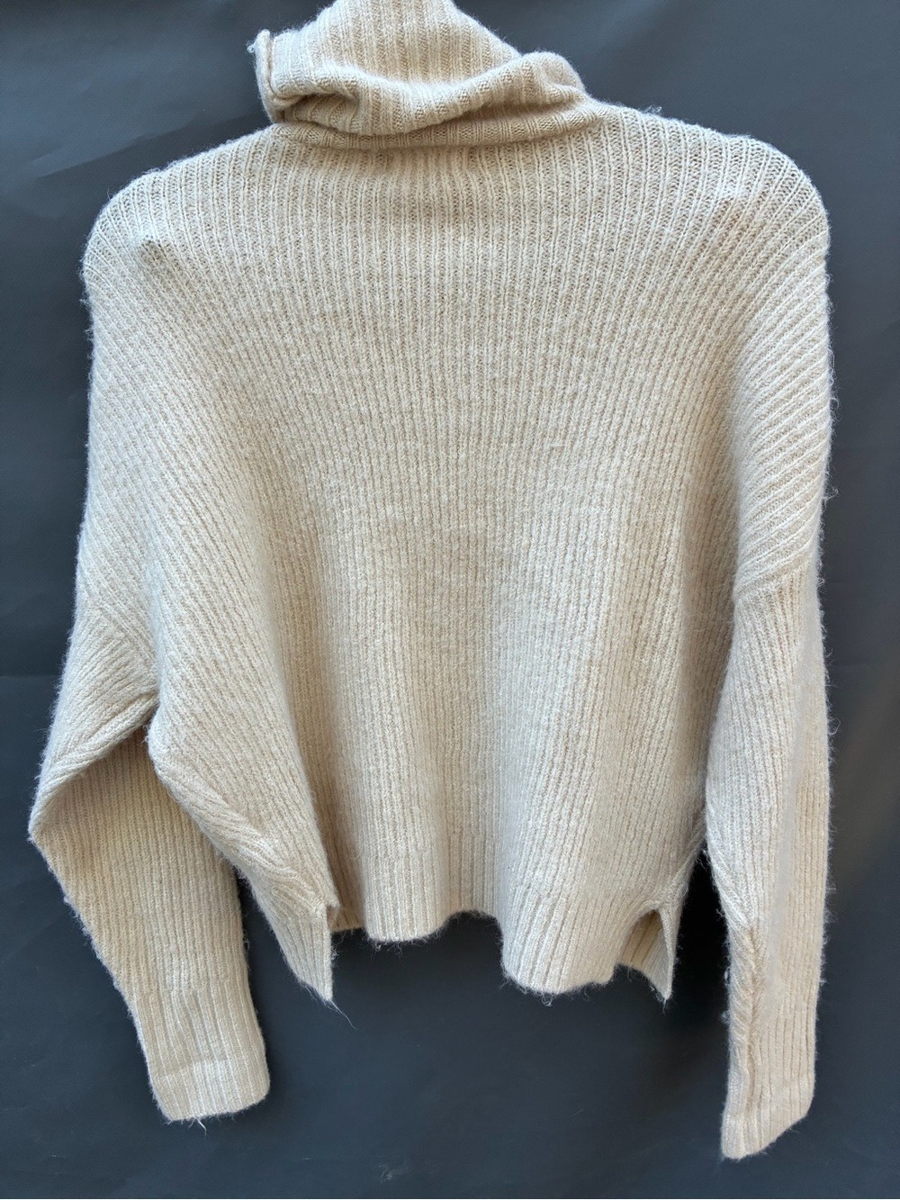 Sage Woman Cream Turtleneck Ribbed Sweater XS - Picture 3 of 4